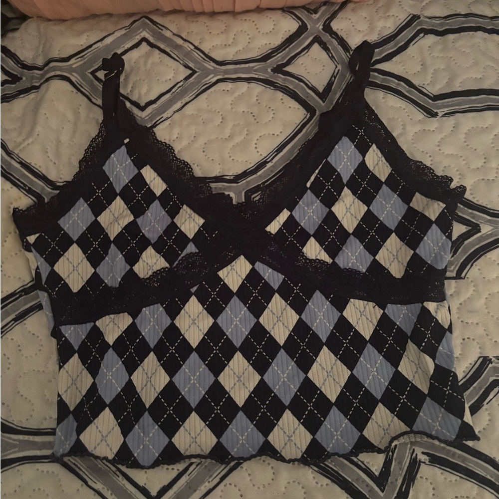 Argyle Lace Trim Camisole